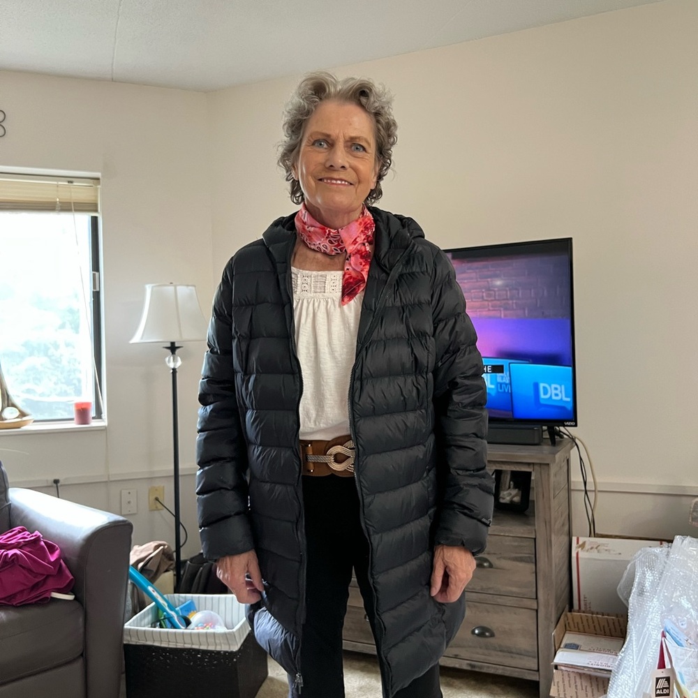 Lightweight 3/4 puffer jacket